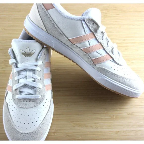 Adidas Men's Tyshawn II Shoes Wonder White Powder Coral Sizes NIB JQ1133 - Picture 4 of 7